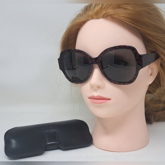 Saint Laurent Paris Sunglasses Red Heart Metallic Butterfly SL133 006 53-19-140 - Picture 1 of 13